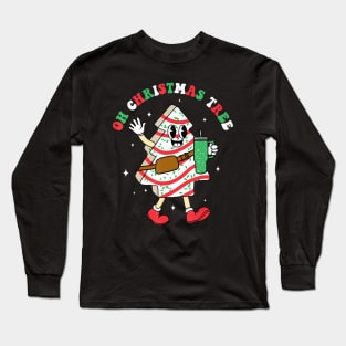 Groovy Oh Christmas Tree Cakes Debbie Becky Jen Cake Lovers Long Sleeve T-Shirt